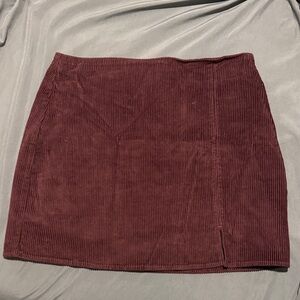 Hollister Deep Red Corduroy Mini Skirt